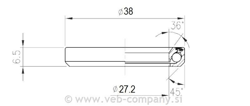 Krmilni ležaj FSA TH-373 ACB 1"