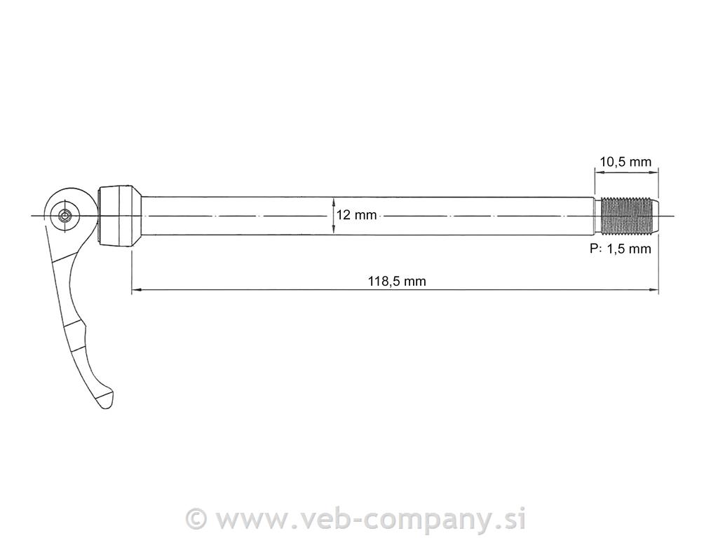 Zapiralo NOVATEC QR269F Thru Axle