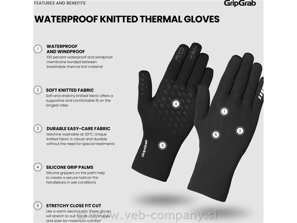 GRIPGRAB Rokavice Waterproof Knitted